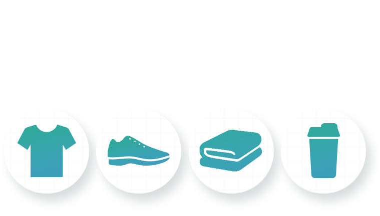 いつでも手軽に通っていただけるようウェア・シューズ・タオル・プロテインは無料でご用意！